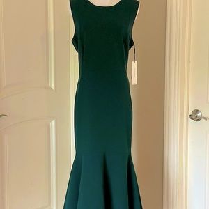Calvin Klein cocktail midi dress hunter green